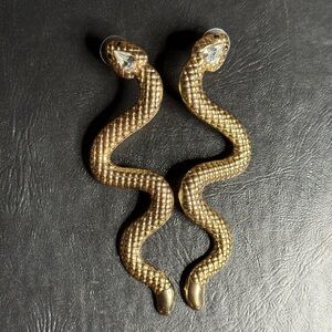 Golden Snake Earrings